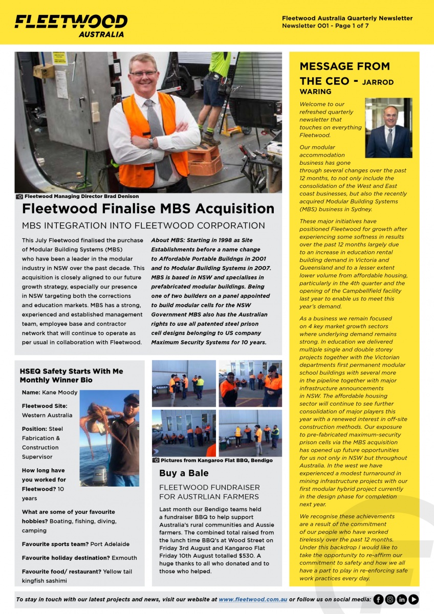 Fleetwood Australia Quarterly Newsletter 001 (1/7)